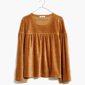 Madewell Texture & Thread Corduroy Swing Top In Warm Hickory Size Small